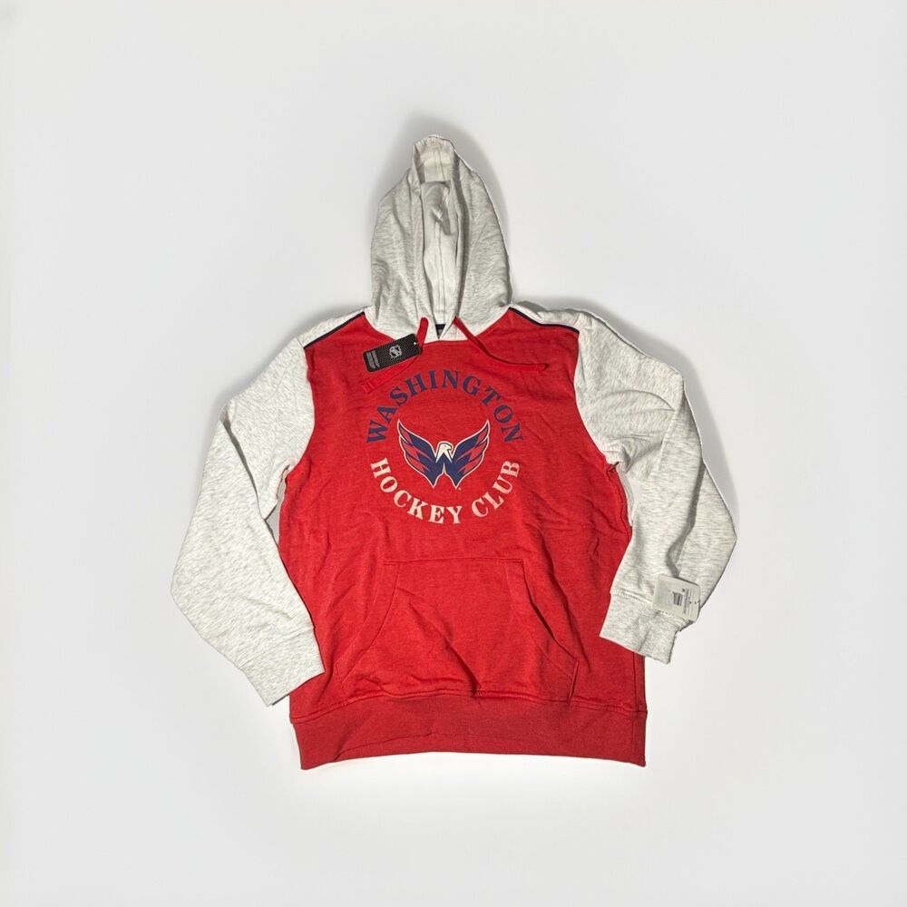 NWT Washington Capitals Hockey Club Hoodie Mens M Red Gray CSA NHL Sweatshirt